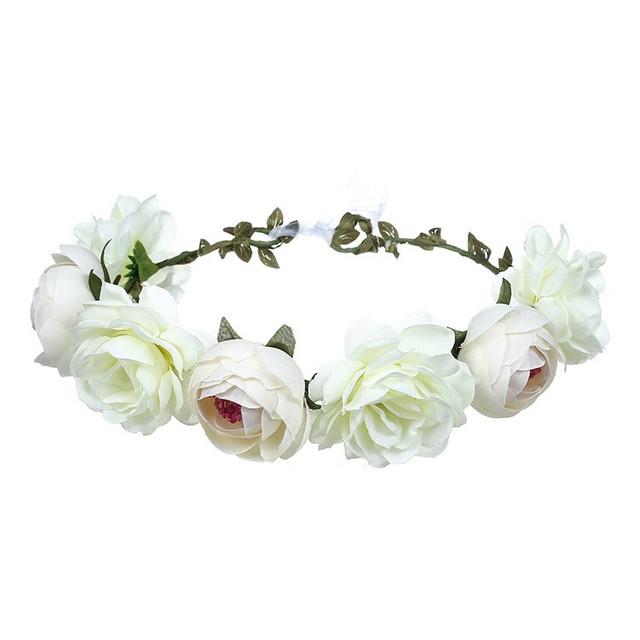 Silver Color Handmade Pearl Flower Headband Bridal Wedding Crown Hair Accessories Hair Band Tiara Crystal Headpiece Hair Jewelry
