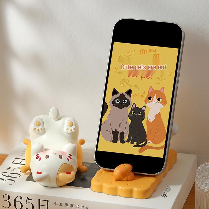 Creative Cat Phone Holder - Cute Desktop Ornament, Perfect Teacher's Day Gift
