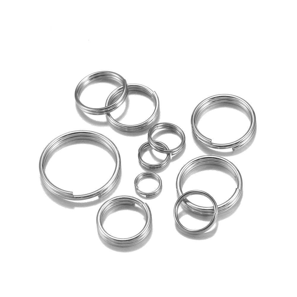 50/100pcs/lot 5-15mm Stainless Steel Open Double Jump Rings for DIY Key Double Split Rings Connectors For Jewelry Making
