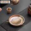 Retro Wood-fired Galze Porcelain Pot Bearing Holder Japanese Dry Soaking Table Dry Brew Table Tea Tray Tea Services Decoration