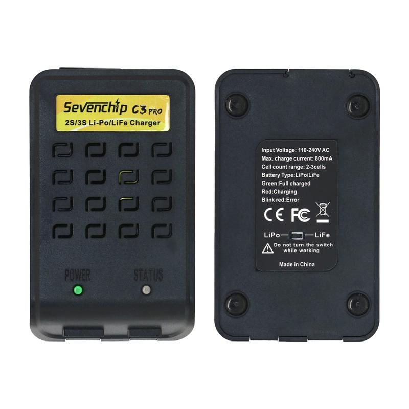 Sevenchip C3 Pro 10W Mini Charging Balance Charger Adapter for RC 7.4V-11.1V 2-3s Lipo Life Battery Remote Control Toy Car