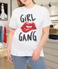 Girl Gang Röda Läppar T-shirt med Djärvt Tryck