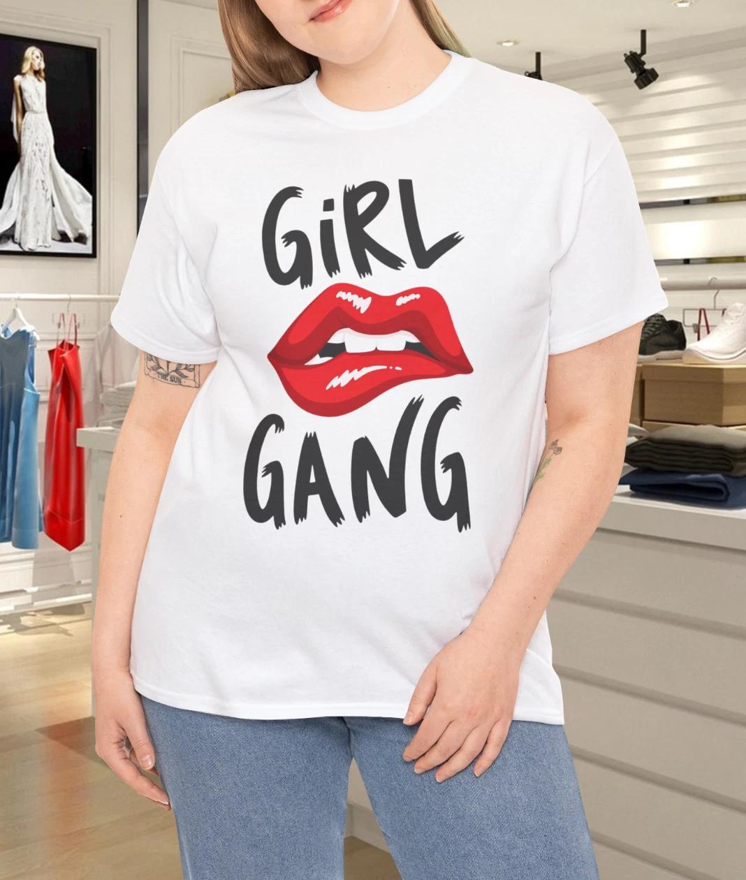 Girl Gang Red Lips Bold Graphic T-Shirt XL