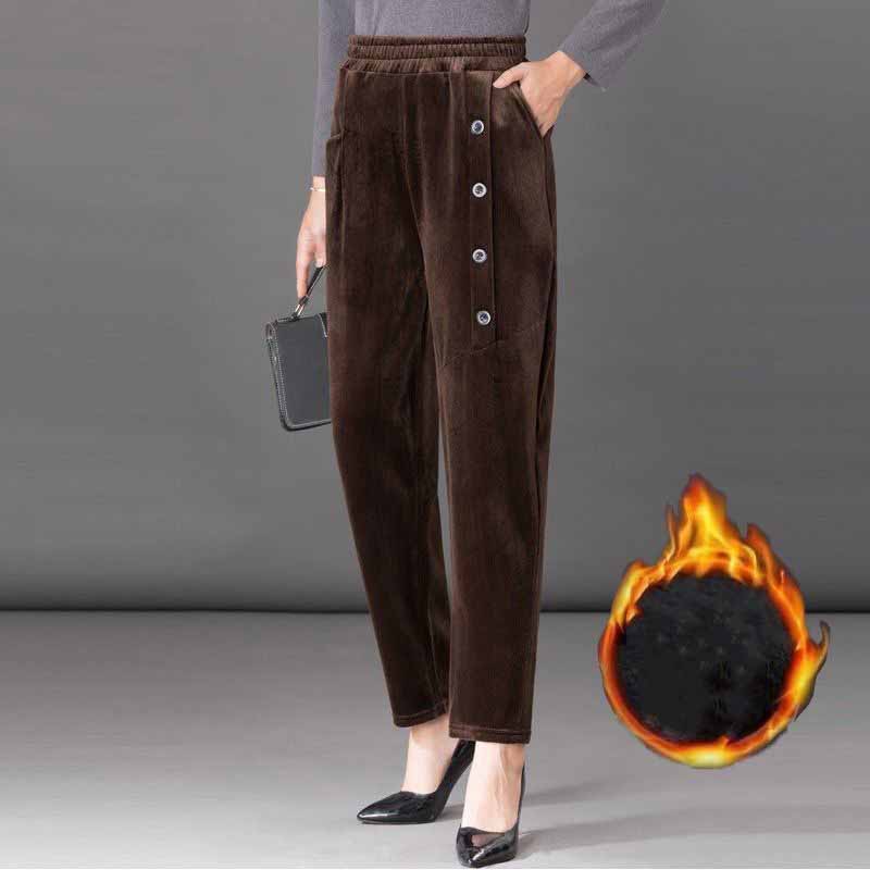 Vrouwelijke corduroy harembroek herfst winter losse hoge taille moederblommers