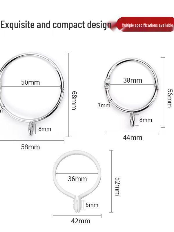 Metal Curtain Hanging Ring with Hook - Roman Rod Loop Accessories