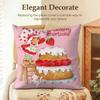 Cartoon SStrawberry Shortcake Cushion Cover Natural Linen Organic Fabric DoubleSided Printing Sofa Home Decor Gift Pillow Case
