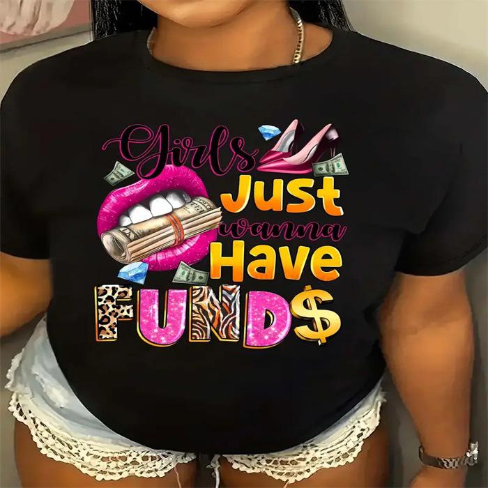 Summer Round Neck Printed Top Fashionable Casual Cute Short Sleeved Women's Pure Cotton T-shirts