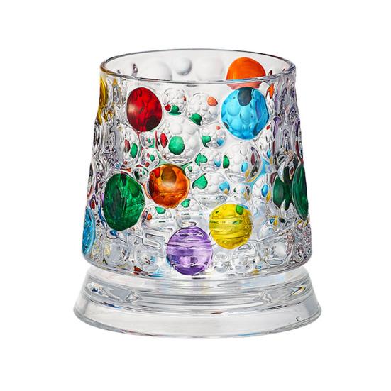 Spinning Whiskey Glass with Rotating Base 360-degree Swirling Tumblers for Bourbon 1pc F