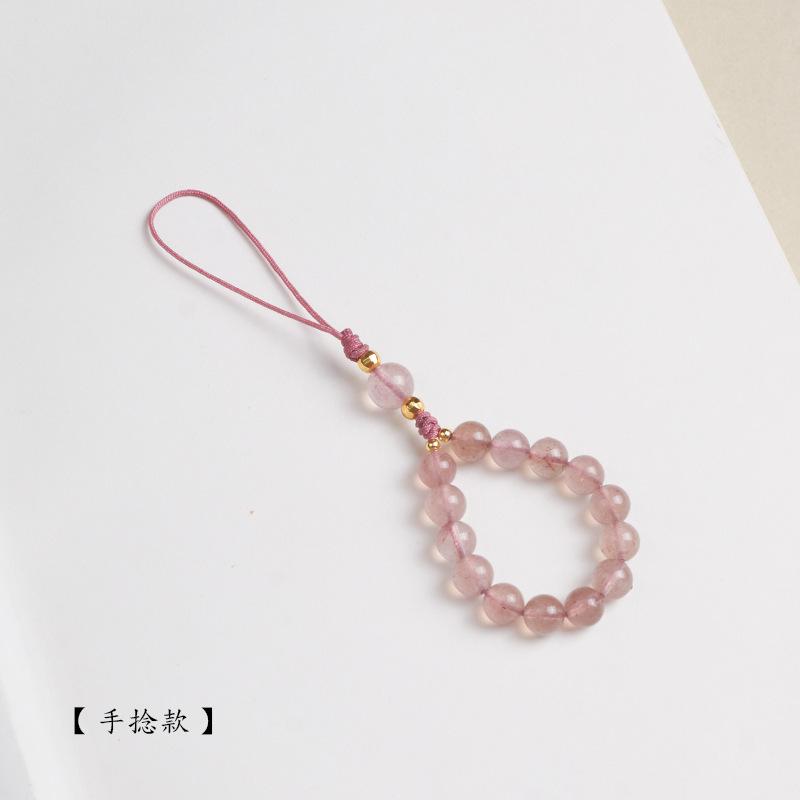 

New Strawberry Crystal Phone Chain Pendant, Cute Girly Short Style, High-End Crystal for Women Strawberry Love-Strawberr