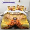 Naruto Anime Wzór Naruto Uzumaki Pościel Dekoracja Domu Prezent Urodzinowy (1 * poszwa na kołdrę + 2 * poszewki na poduszki, bez rdzenia)