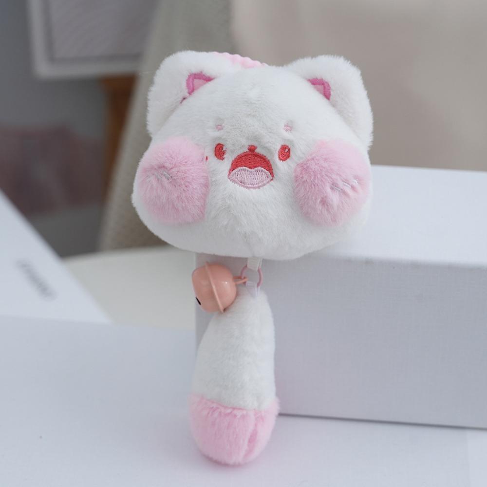 Long Tail Cat Plush Keyring with Bell Plush Cat Doll Pendant Plush Cat Keychain Couple Gift