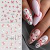 Nail Art Stickers Flower Butterfly Pure Desire Pink Blue Flower Hand-painted Butterfly Sweet Nail Stickers