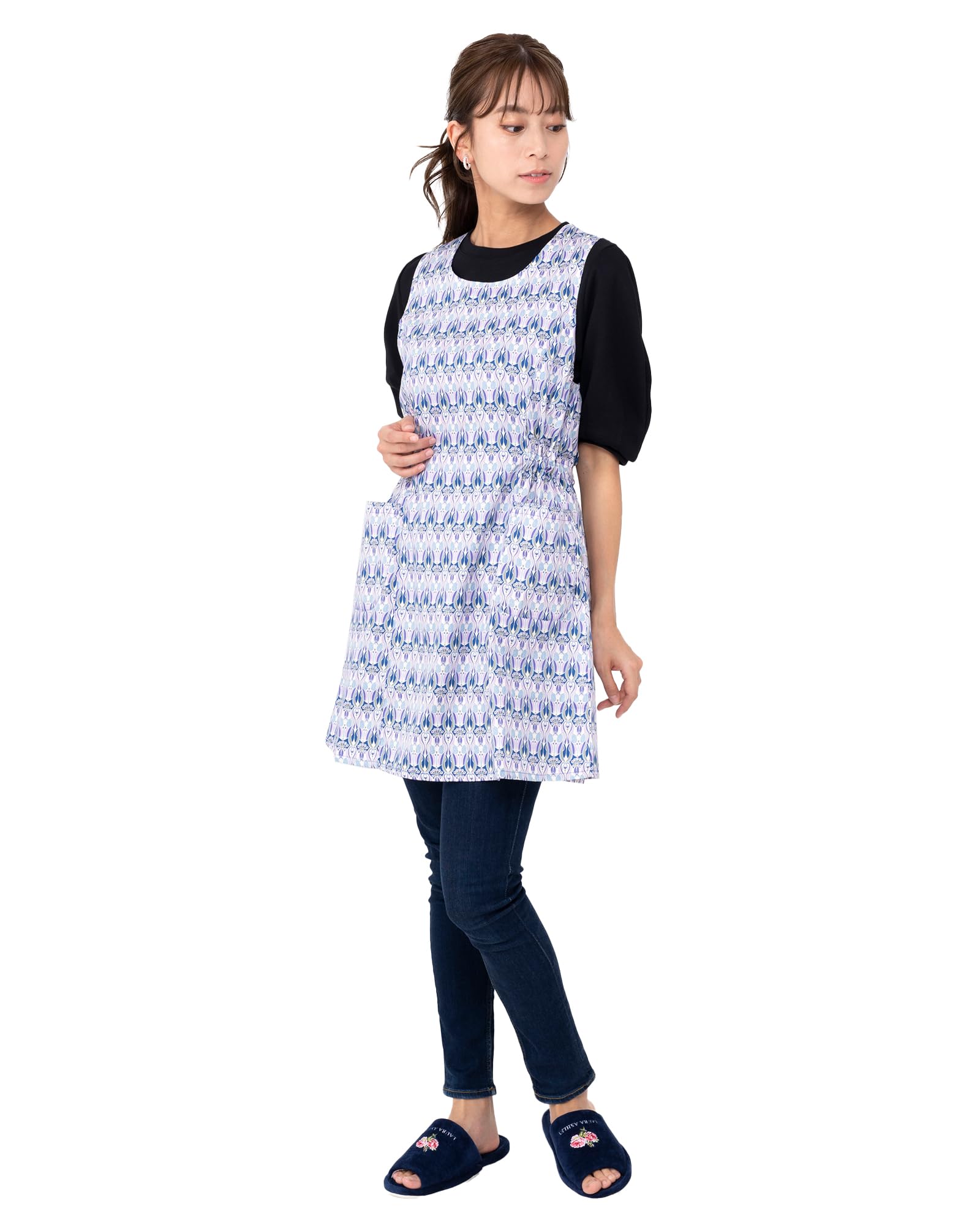 

LIBERTY Цветочный со скандинавскими завязками ВОДООТТАЛКИВАЮЩИЙ [Nigai] Фартук, Стильный, Карманы, Стиль, Спина, День матери, Кухня, Водоотталкивающий, Детская, Женский,