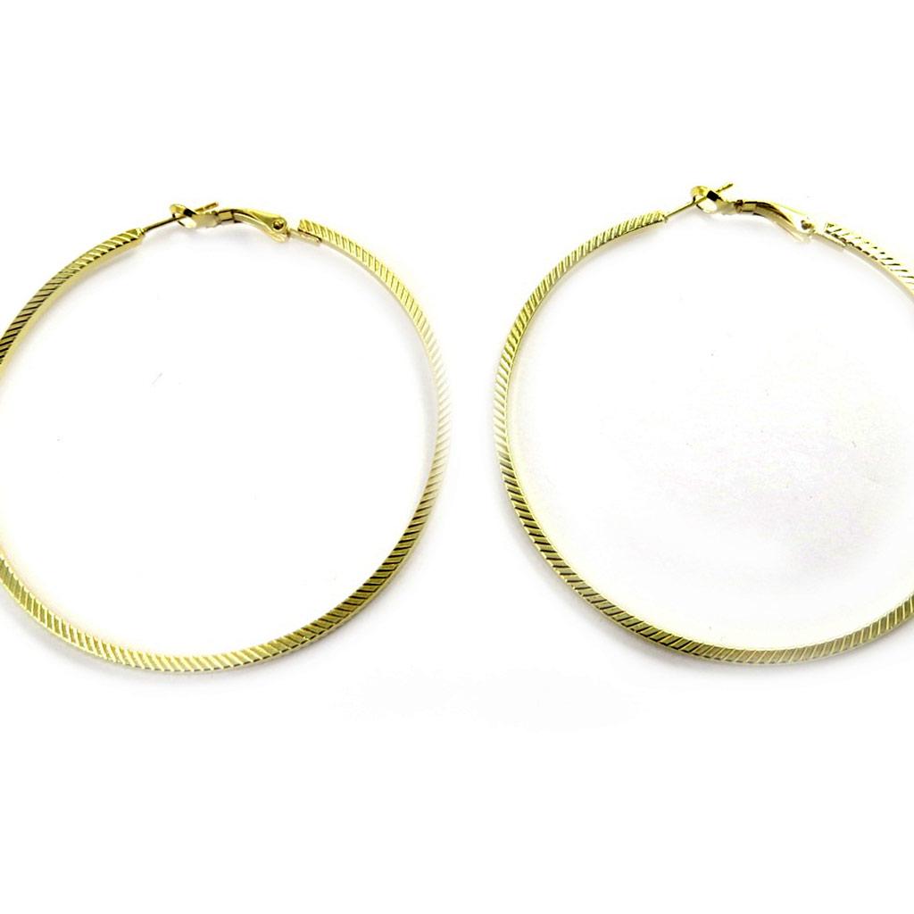 Les Trésors De Lily [L7902] - Gold 'Choregraphy' Hoop Earrings Ø 60 Mm