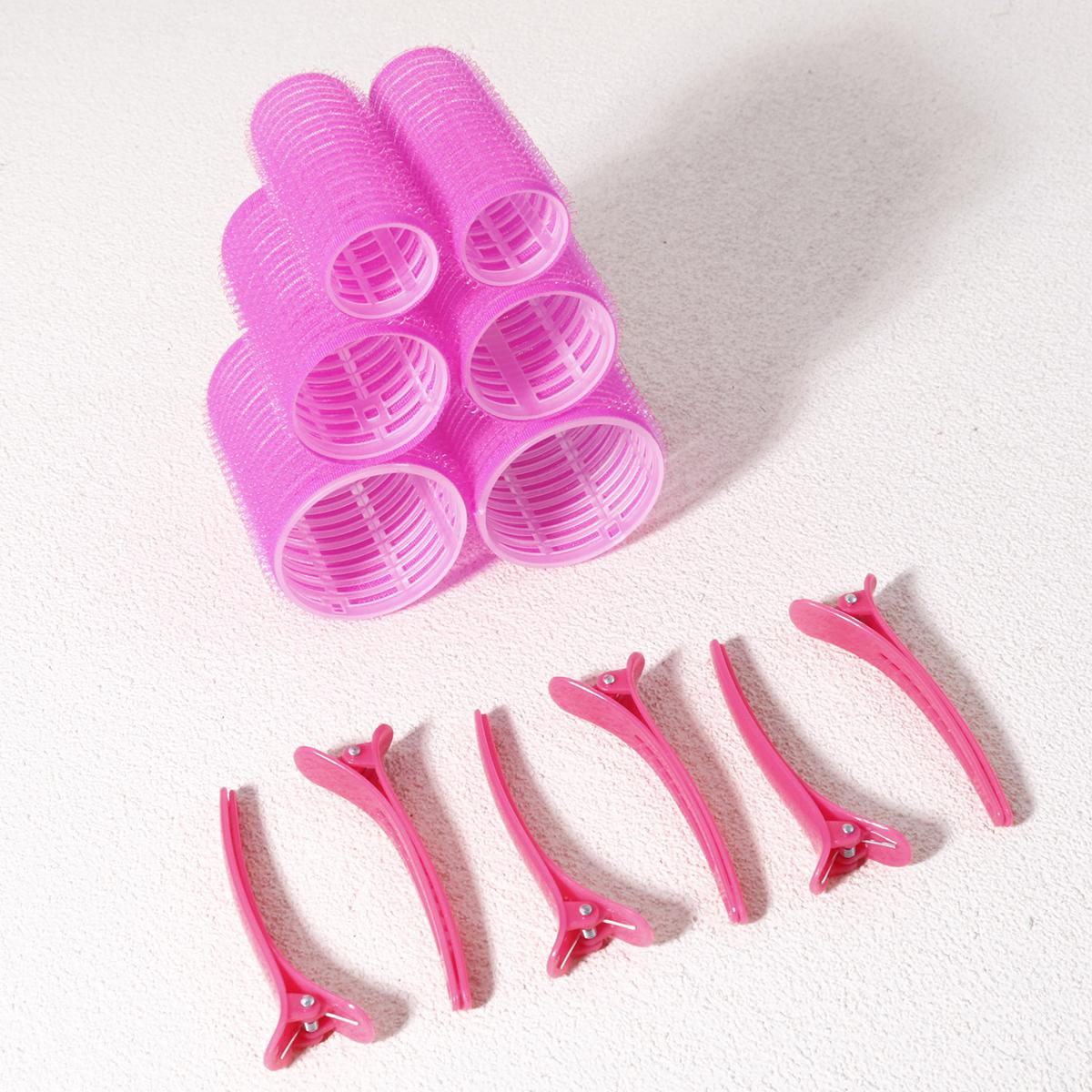 

12pcs Self held Curler Set, including 6 Curlers and 6 Clips, suitable for DIY hairstyle design,Special for real hair wigs