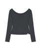 NICK&NICOLE Off Shoulder Long Sleeve Top_Charcoal