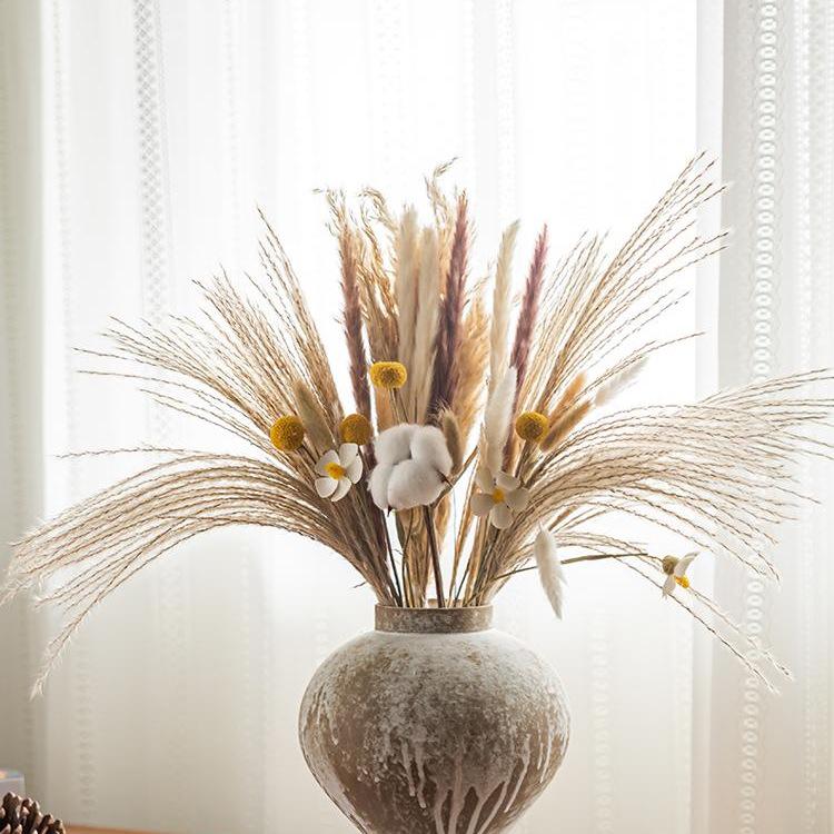 Vaso in Ceramica Stile Wabi-Sabi per Fiori Secchi in Soggiorno