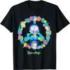 Camiseta de Moda para Adultos Dibujos Animados Rick y Morty Señal de Paz Alienígena Vibrante