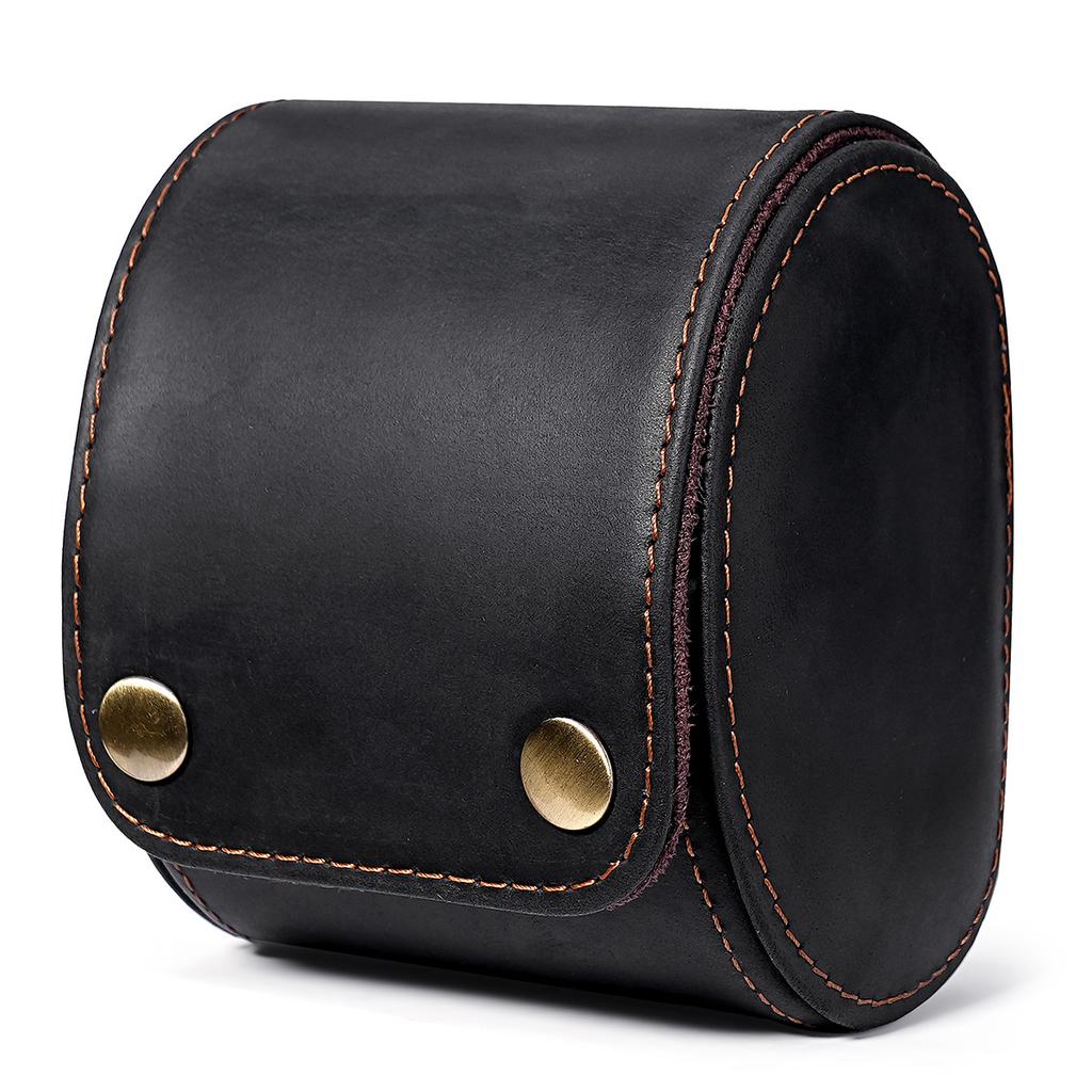 Einzelsteckplätze Crazy Horse Hülle Echte Leder-Uhrenarmband-Hülle Halter Klassisch für Schmuck Rindsleder Aufbewahrung Uhr Vitrine