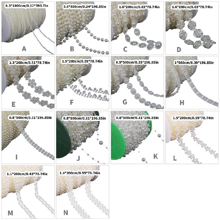 Imitation Pearls Beads Chain for Wedding Party Decoration Artificial Pearls Resin Beads for Art Craft and Jewelry Making