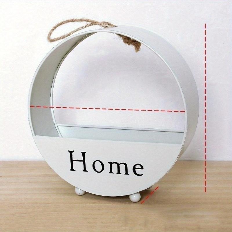 Настенная цветочная корзина из кованого железа, круглое кашпо, металлическое железное настенное цветочное изделие, декоративное кашпо для сада