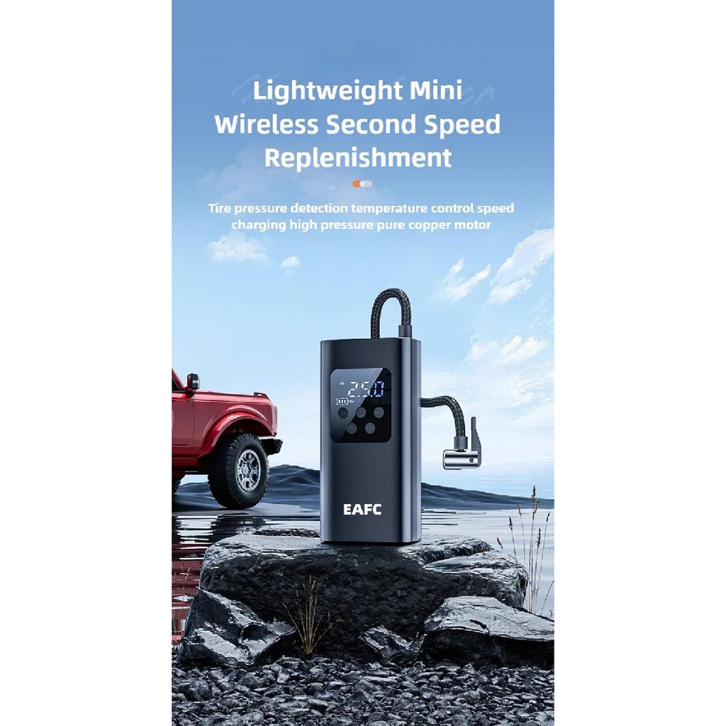 EAFC 150PSI Bezprzewodowa Pompa Powietrza Bezprzewodowy/Przewodowy Elektryczny Wysokociśnieniowy Inflator do Opon Samochodowych Rowerów Piłek Łodzi Pompa Nadmuchiwana
