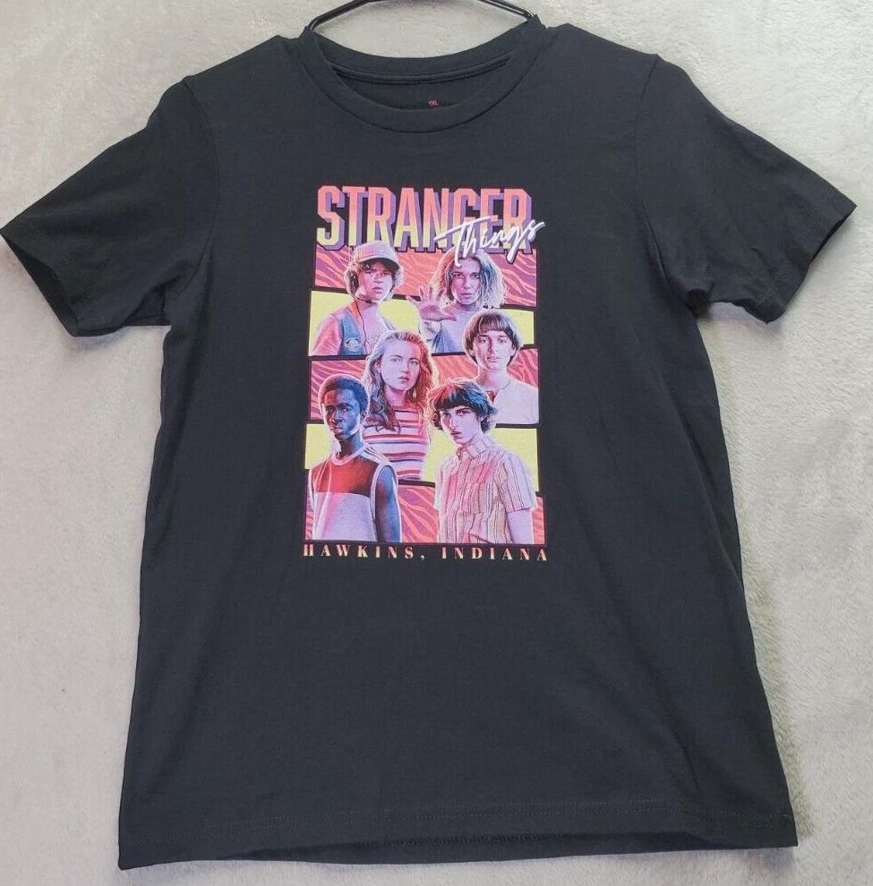 

Футболка Stranger Things Унисекс Размер XL Черный Хлопок Короткий Рукав Логотип Круглый Вырез XL