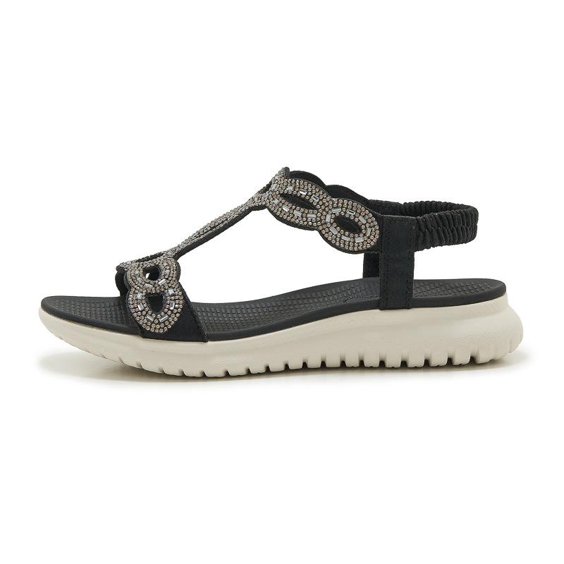 Fashion Plus Size 35-42 Shoes for Women Summer Elegant Women Platform Wedges Comfortable Rhinestone Sandalias De Mujer Beach Shoes