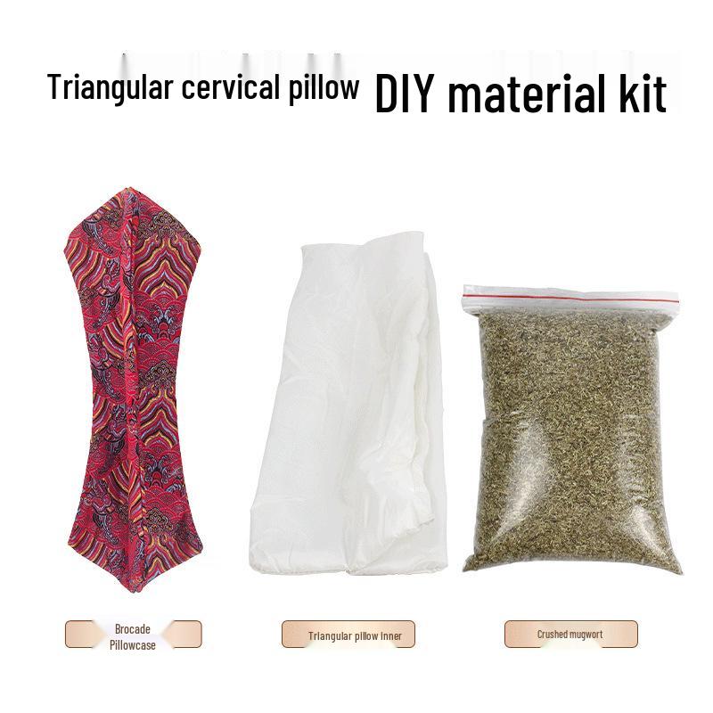 Mugwort Buckwheat Cervical Pillow - Detachable Neck Support for Sleep Health and Moxibustion.