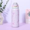 Ribbon Bow Pattern Print Water Bottle Thermos Cup For Sports Travel School Gift