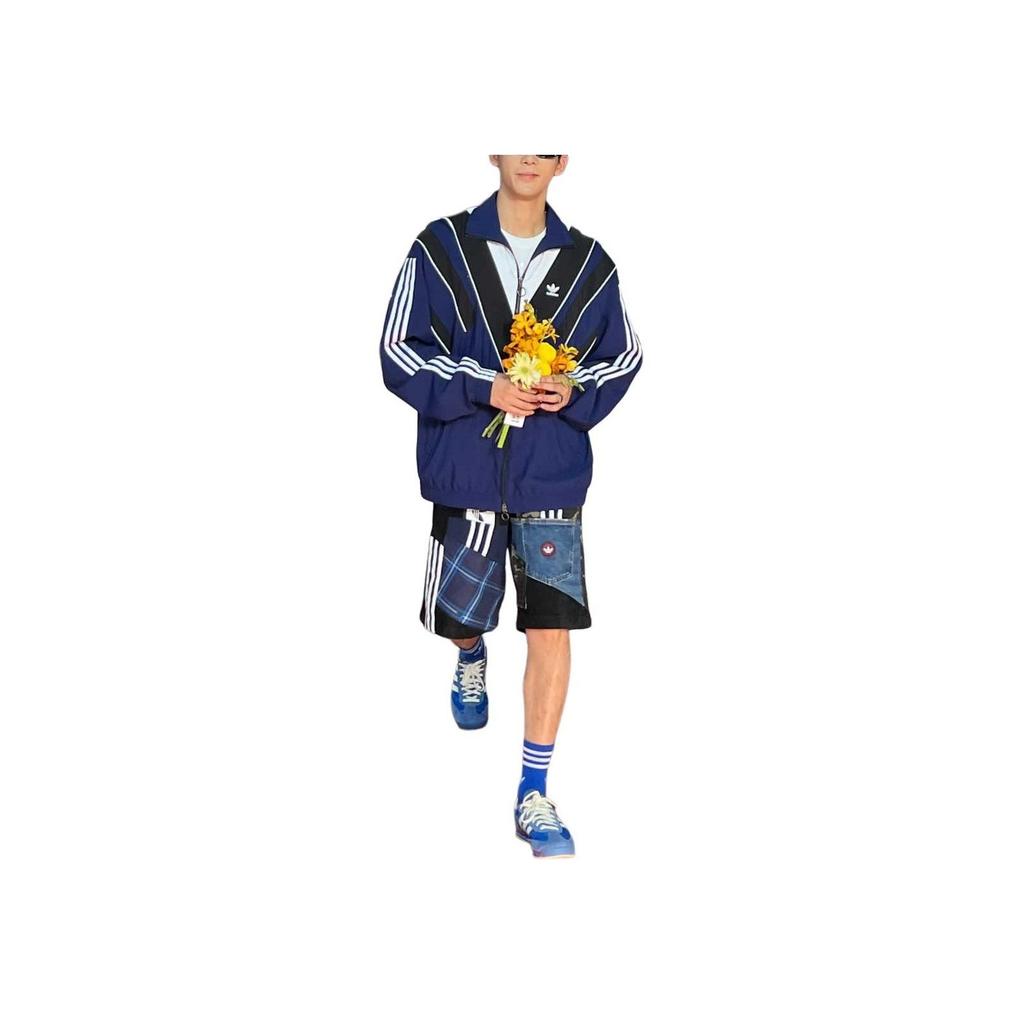 adidas Originals Warm Windproof Breathable Stand Collar Zip Jacket Unisex Jacket Blue JW9740