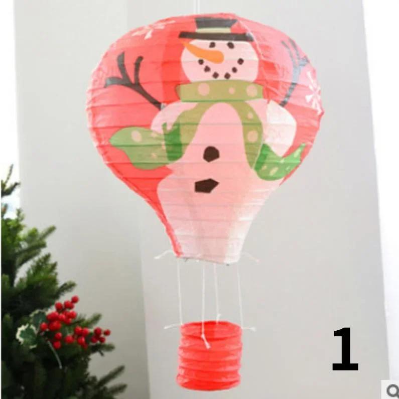 1PC Santa Claus Elk Hot Air Balloon 12 Inch Paper Lantern Lampshade DIY Crafts Ceiling Hanging Xmas Decorations Party Supplies