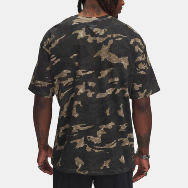 Under Armour Project SS25 Rock Letter Loose Comfortable All-Over Print Crew Neck T-Shirt Men T-Shirts Quartz-Gray 1389976-251
