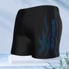 Mens Flame Print Loose Fit Boxer Style Swimming Trunks Quick Dry Nylon Swimwear Pool Beach Surfing