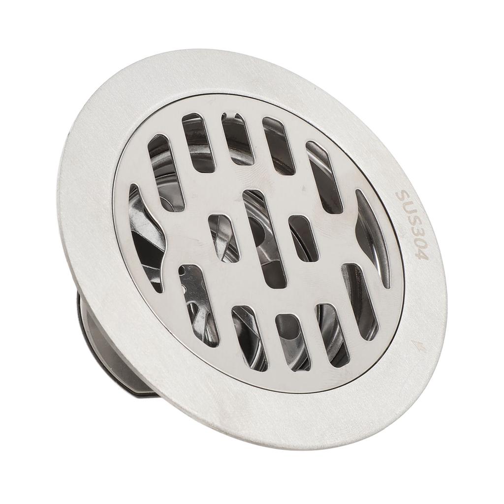 Round Floor Drain 3.9in Stainless Steel Odor Proof High Flow Anti Slip Shower Drain Kit for 75mm