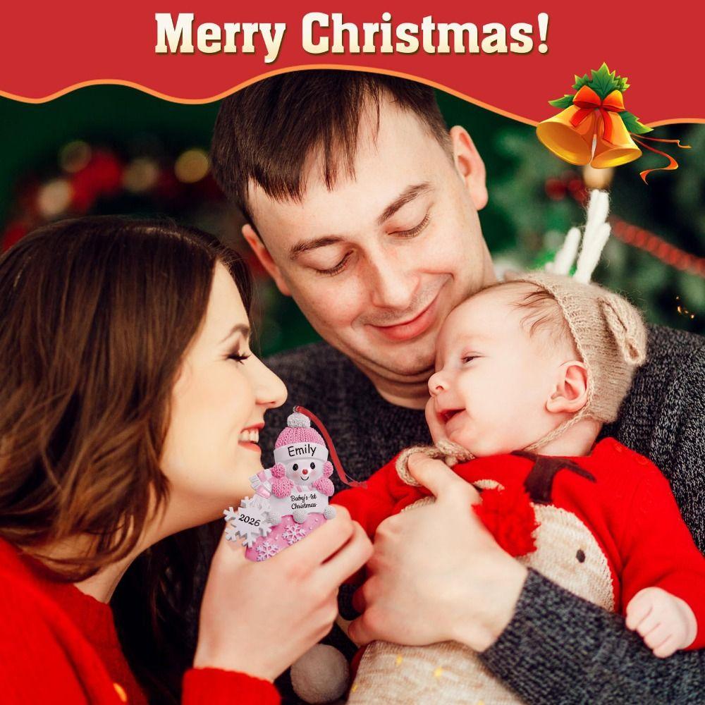 Entzückendes Design Schneemann Weihnachtsornamente Andenken Neugeborenes Baby Weihnachtsornament Besonderes Geschenk