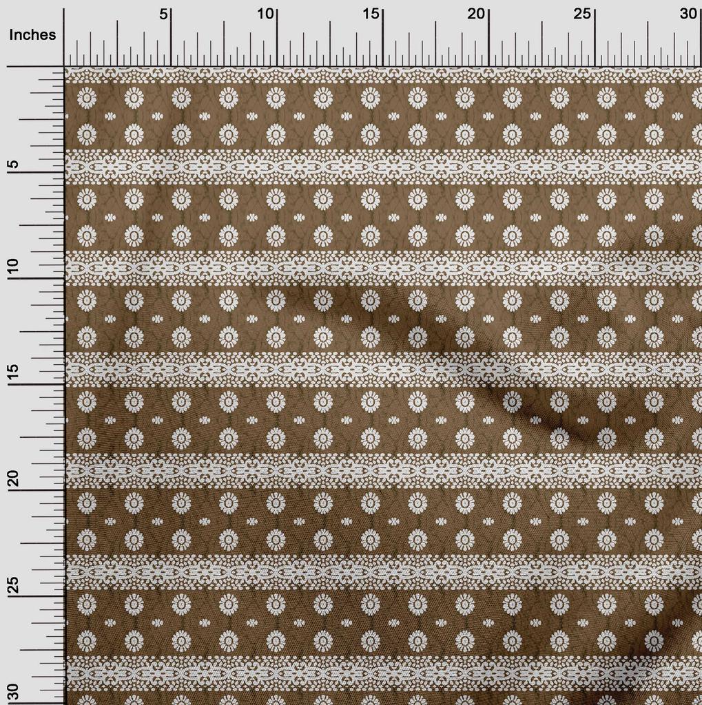 oneOone Cotton Flex Brown Fabric Aian Batik Fabric For Sewing Printed Craft Fabric By The Yard 40 Inch