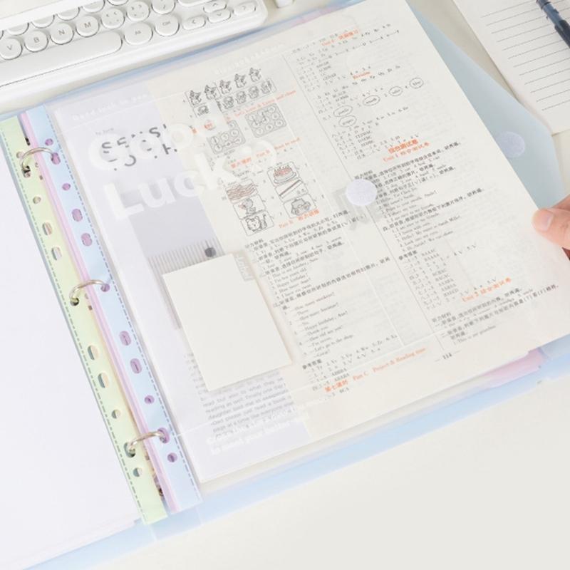 4/6/8Pcs 11 Holes Punched Pocket Water Resistant Letter Size Document Wallet with Clear Label Window for Office School