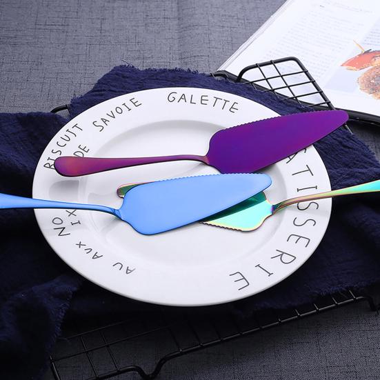 Nerezový servírovací nůž na dort, cukrářský nůž na máslo, kráječ na pizzu a sýr, špachtle pro domácí kuchyň, párty