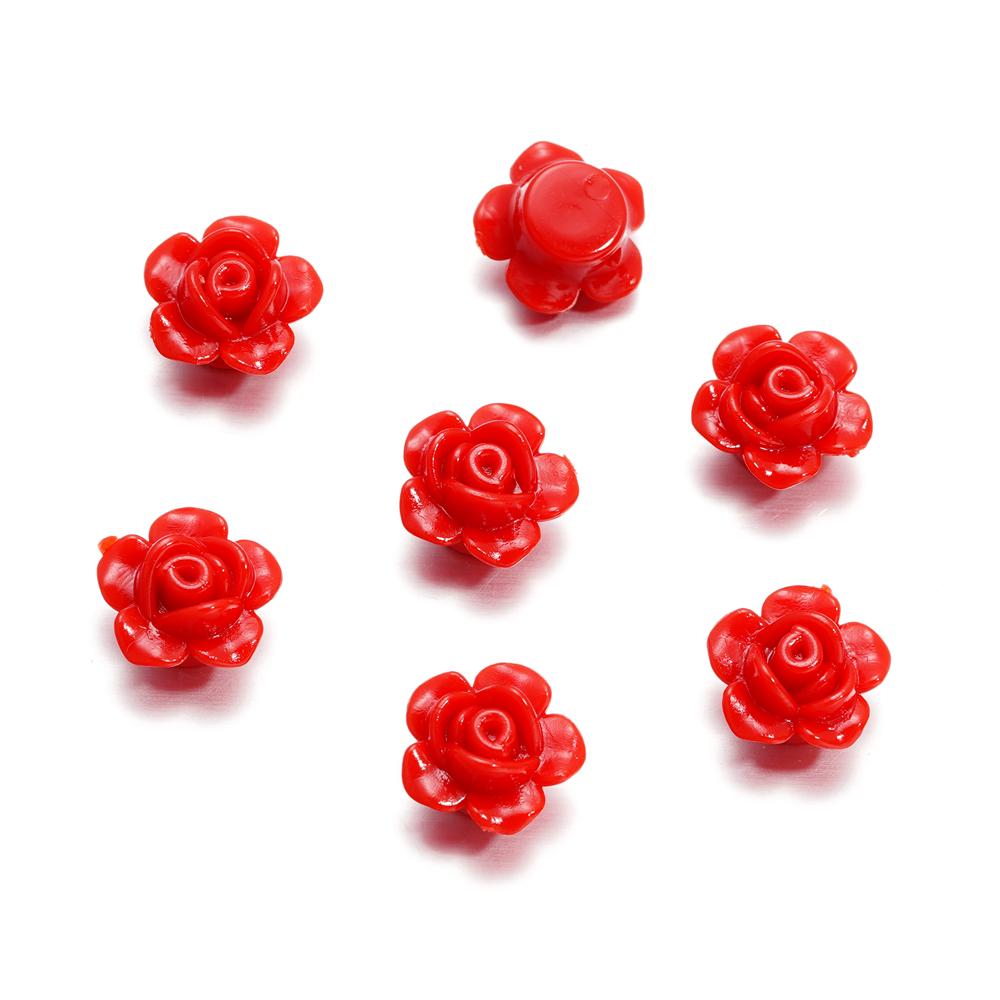 

40Pcs Acrylic Flower Bead Solid Color Spacer Beads for DIY Jewelry Making Necklace Bracelet Findings Accessories 7.5*12.5*12.7mm 40pcs красный