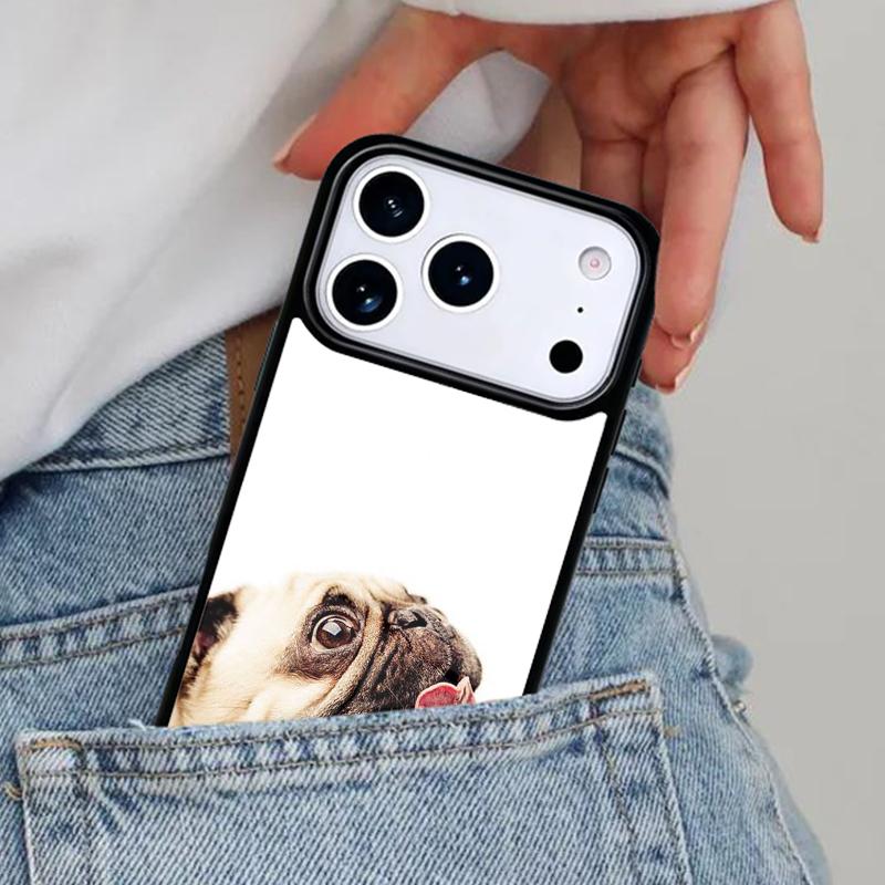 Pug Dog Funny Cartoon Phone Case for iPhone 17ProMax 12 13 14 15 16e 17 Pro Max Plus Air Cover