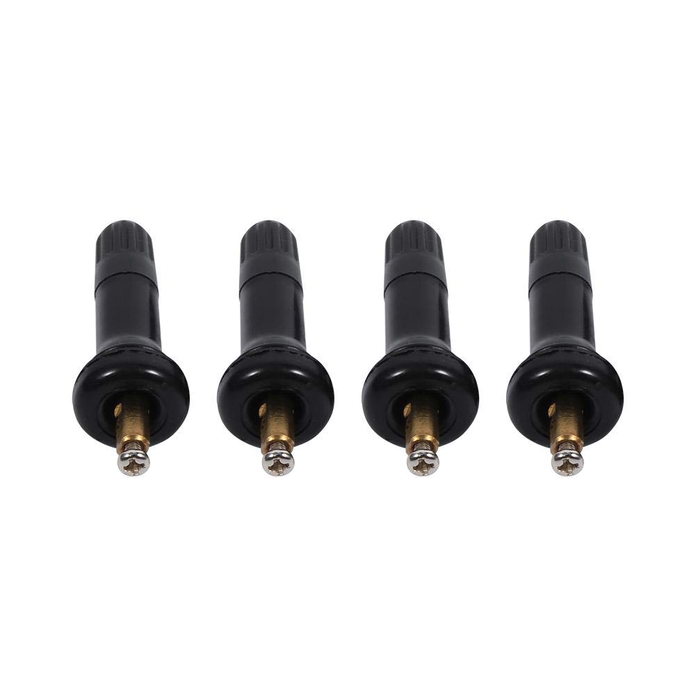 Keenso Tire Valves 4 Pcs Tire Pressure Sensor Valve Stem Cap Rubber Tube Less