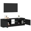 TV Cabinet with LED Lights Black Oak Effect 120 x 30 x 36 cm