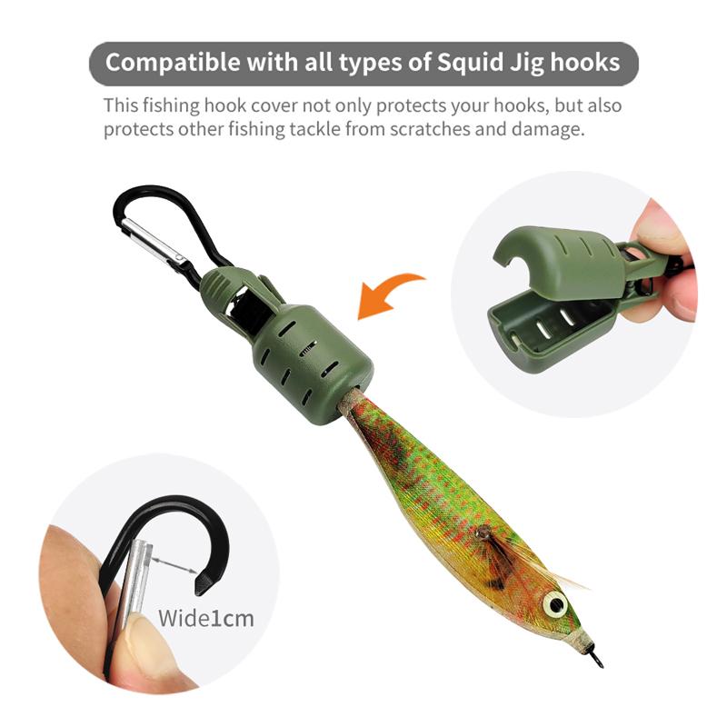 6pcs Webfoot Octopus Egi Hooks Cover Cuttlefish Umbrella Lure Cap with Carabiner Sea Tackle New M1 Squid Jig Bait Protector