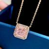 Lulu Tong Luxury 3-Carat Radiant Pink Diamond Clavicle Necklace, Women's Mingyuan Style