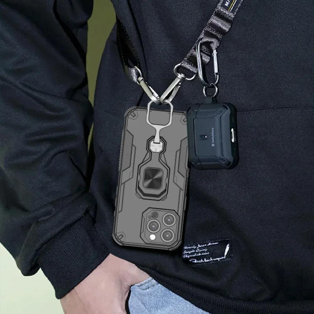 For Iphone 16e 16 Pro Max Armor Case Magnetic Ring Stand Holder Shockproof Cover For Apple 15 Plus 14 13 Pro Phone Protect Shell Funda Capa