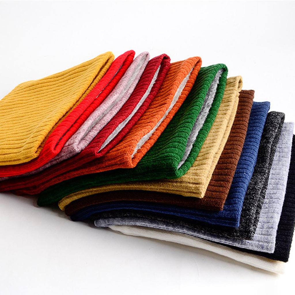 Unisex Double-Layer Fleece Neck Gaiter: Extra Thick, Warm, Solid Color Knitted Scarf for Autumn/Winter