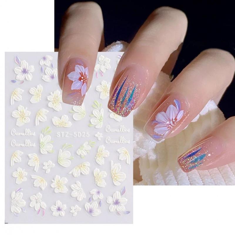 Manicure Decor Sliders Relief Engraved 5D Butterfly Embossed Nail Stickers Nail Art Sticker Decal