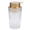 Dispenser per Sapone Liquido Schiumogeno in Vetro Vintage a Coste Bottiglia con Pompa Schiumogena in Vetro Ricaricabile con Ampia Apertura Dispenser per Sapone Schiumogeno