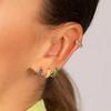 2 Stück Edelstahl Huggie Minimal Creolen für Damen Kleiner Mehrfarbiger Kristall Großer Runder Kreis Ohrring Piercing Schmuck